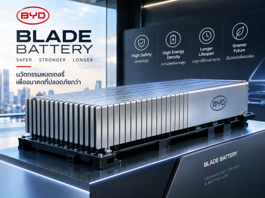 Blade Battery คืออะไร? เทคโนโลยีแบตเตอรี่ล้ำสมัยเพื่ออนาคตรถยนต์ไฟฟ้า 7 Blade Battery คืออะไร? เทคโนโลยีแบตเตอรี่ล้ำสมัยเพื่ออนาคตรถยนต์ไฟฟ้า