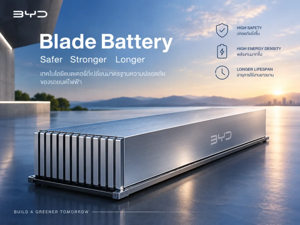 Blade Battery คืออะไร? เทคโนโลยีแบตเตอรี่ล้ำสมัยเพื่ออนาคตรถยนต์ไฟฟ้า 6 Blade Battery คืออะไร? เทคโนโลยีแบตเตอรี่ล้ำสมัยเพื่ออนาคตรถยนต์ไฟฟ้า