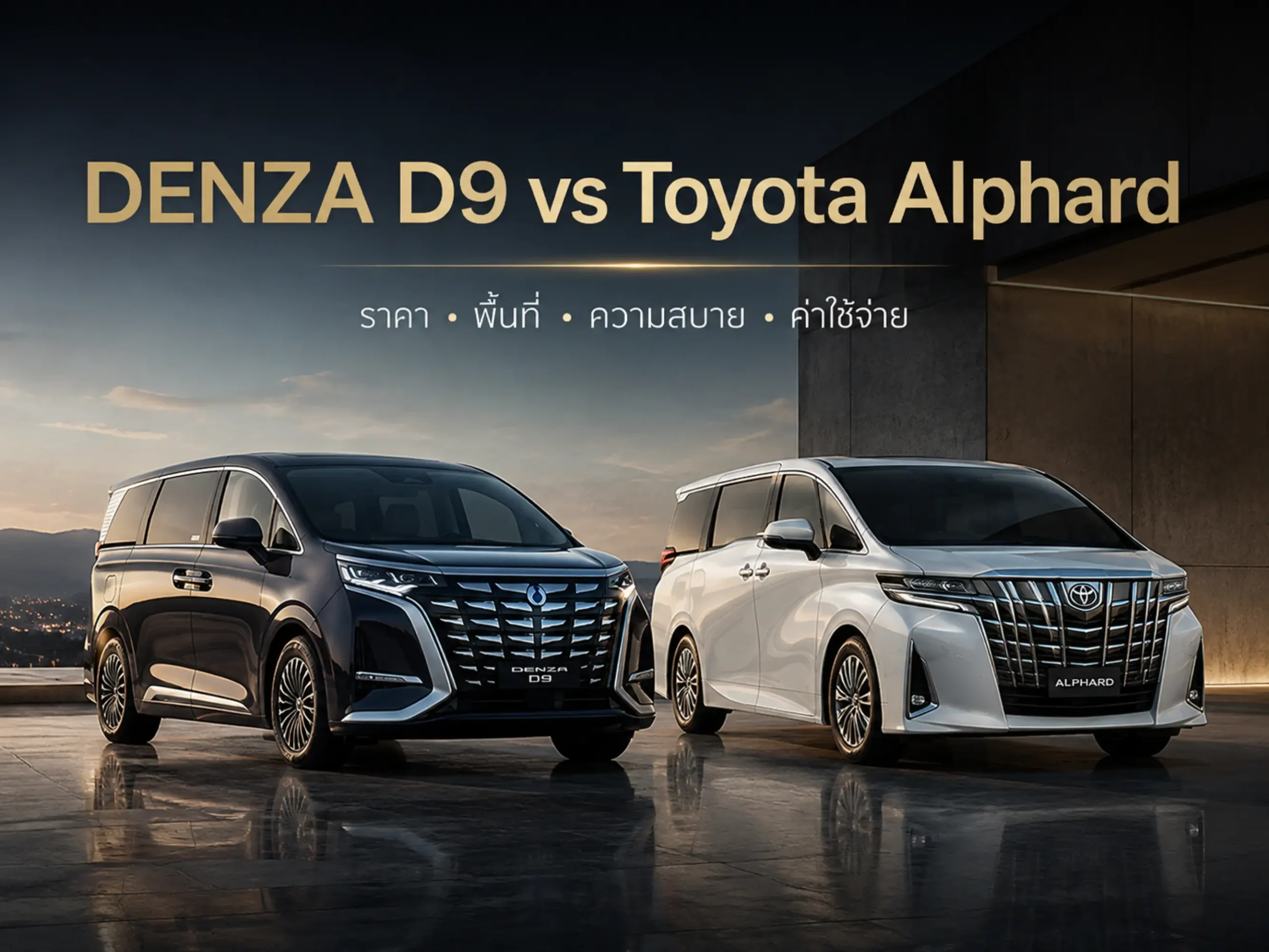 DENZA D9 และ Toyota Alphard เปรียบเทียบราคา พื้นที่ ความสบาย และค่าใช้จ่าย 1 <span class="jet-smart-filters-seo-rules-title"></span>